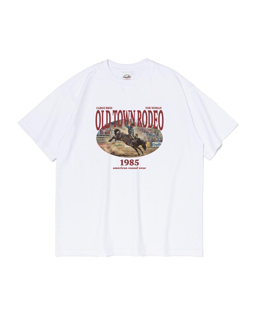 CARGOBROS FOR WOMAN Old Town Rodeo Short Sleeve T-Shirt (White)