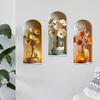 3 Pcs 3D Flower Vase Wall Stickers Faux Flower Wall Art Self-Adhesive Floral Blossom Wall Decals for Bedroom Living Room