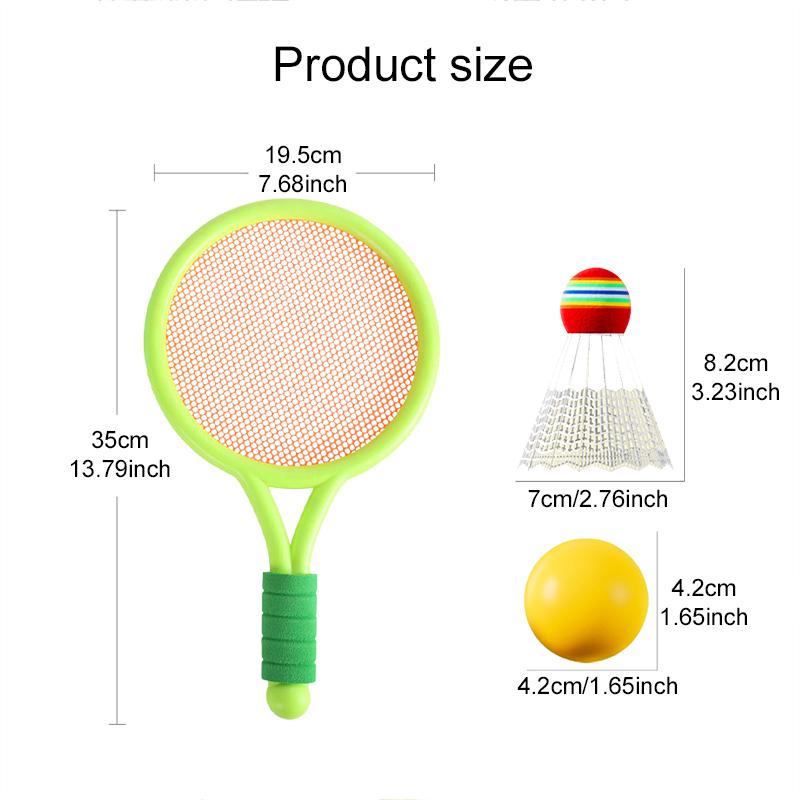 1pair Mini Badminton Racket Tennis Racket Plastic School Teaching Incentive Supplies Portable Sports Racket for Exercise TMZ