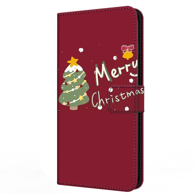 Wallet Cover For Oppo A5 4G 5G Case A5i Pro A5m Flip Stand Book Magnetic Leather Case For Oppo A5x 4G 5G Christmas Cases A 5x
