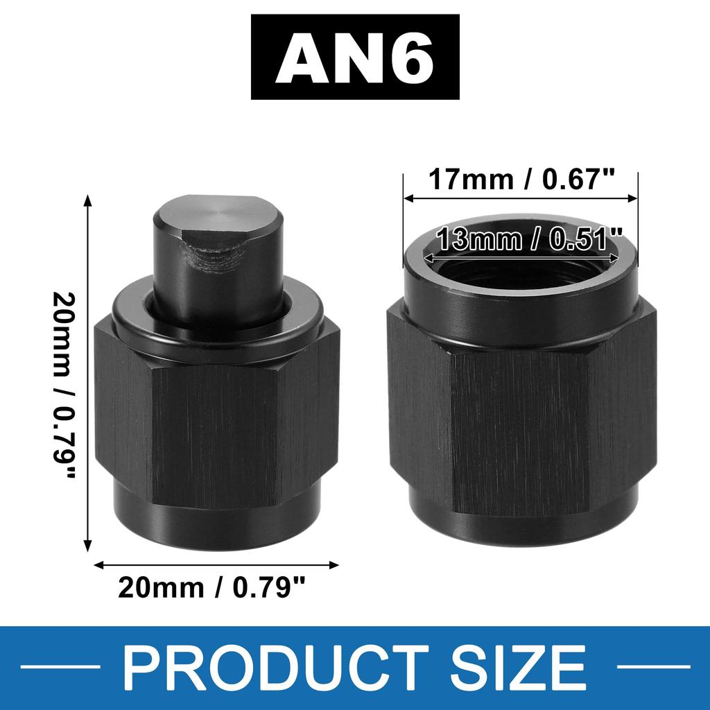 A ABSOPRO 6AN Female Thread Flare Cap Tube Fitting Plug Adapter, Fuel Line