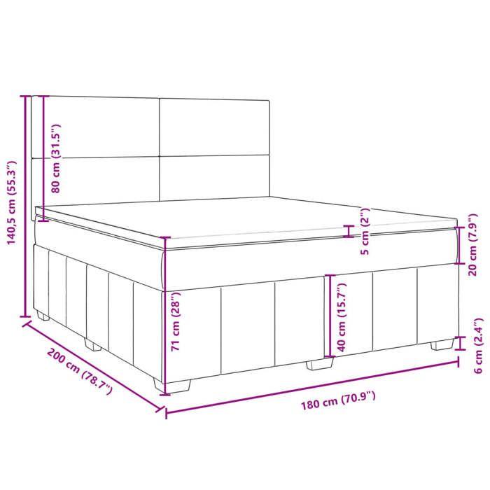 VidaXL Sommier à lattes de lit avec matelas Bleu 180x200 cm Tissu, lit, lit à plate-forme, lit à panneaux, meuble de chambre 3291746