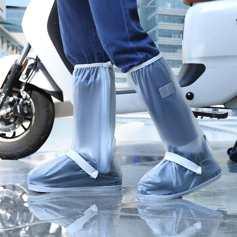 Couvre-bottes de pêche d'extérieur pour adultes à tige haute Bandes réfléchissantes Antidérapant Résistant à l'usure Couvre-chaussures portables Pour chaussures de pluie