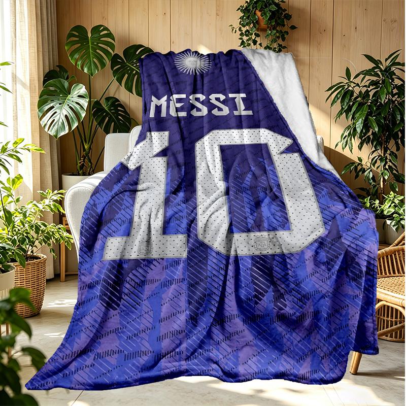 football player Pattern Blanket for Home Decoration, Bed, Sofa, Car Travel, Camping, Suitable for All Seasons, Birthday Christmas Gift