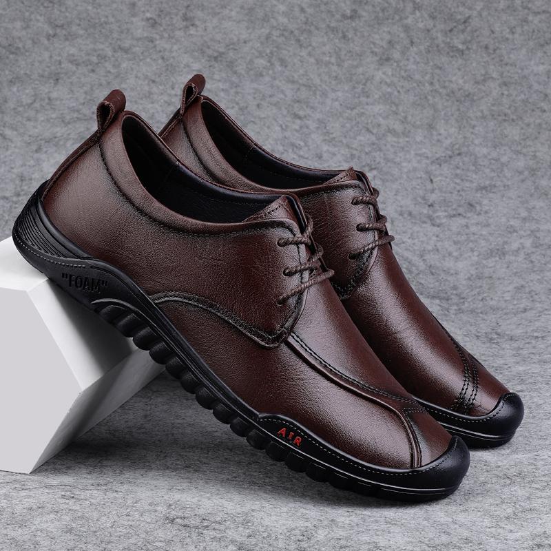 Fashion Comfortable Men's Casual Shoes Slip-Resistant Lace-Up Breathable Flats Lightweight Walking Shoes for Men Fashionable Footwear
