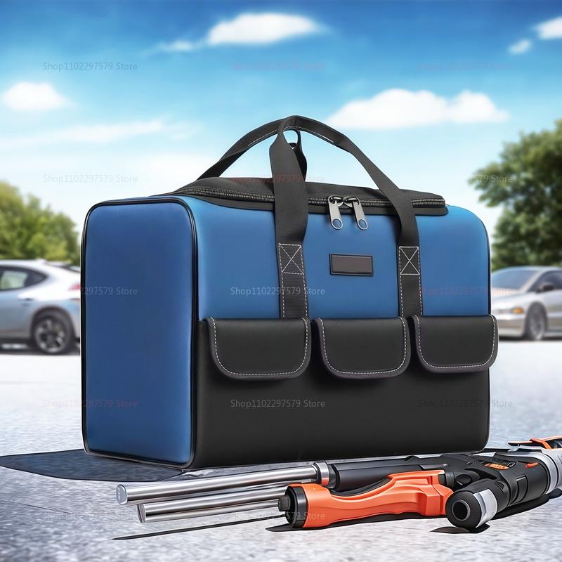 Mouth Heavy Duty Tool Bag with Reinforced Bottom Multi Compartment Storage Large Capacity Organizer for Construction Site Tools