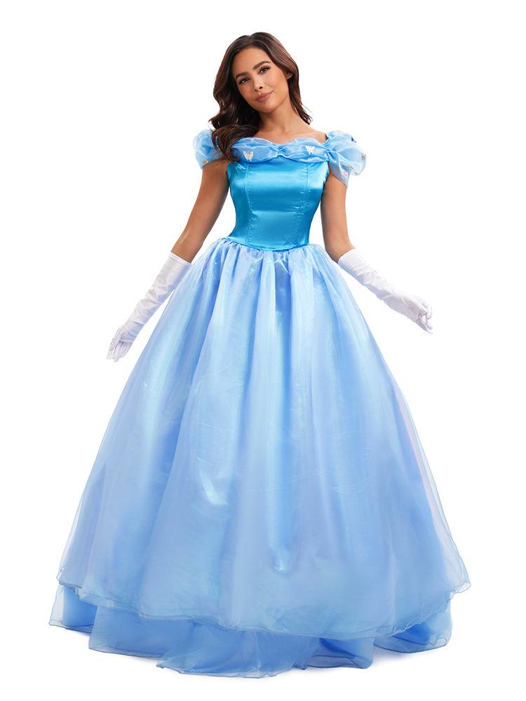 Halloween Cinderella Cosplay Dress: Princess Fairy Tale Costume Set