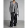 Autumn Winter Plush Women Cardigan Sweater Imitation Mink Fur Versatile Casual Knitwear Female V-neck Loose Ladies Knitted Top