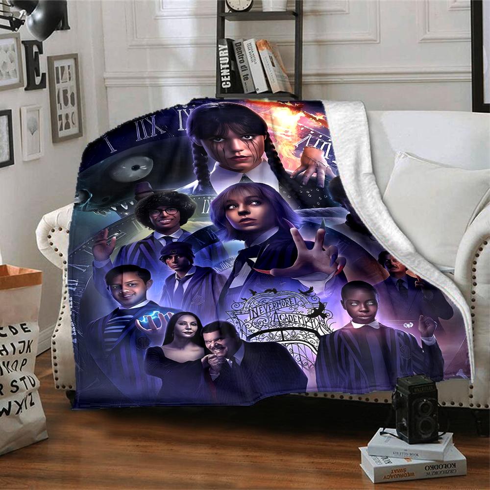1pc Addams Family Wednesday4 Blanket, Gift, for Men and Women, Soft Blanket, Good for Sofa Bed Couch Travel, Lightweight Flannel Blanket