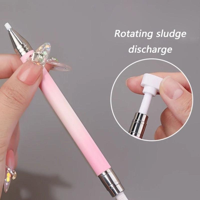 Rotating Nail Art Pen For Glitter Rhinestones With Gradient Wax Tip Perfect For Professional And DIY Manicure