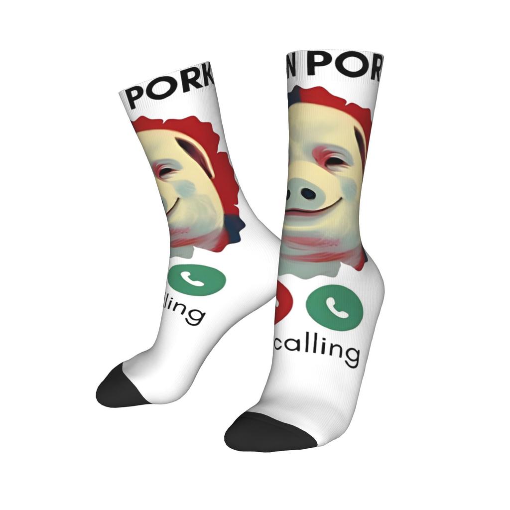 Men Women John Pork Is Calling Funny Meme Accessories Socks  Sweat Absorbing Socks Fashion For Sports Wear