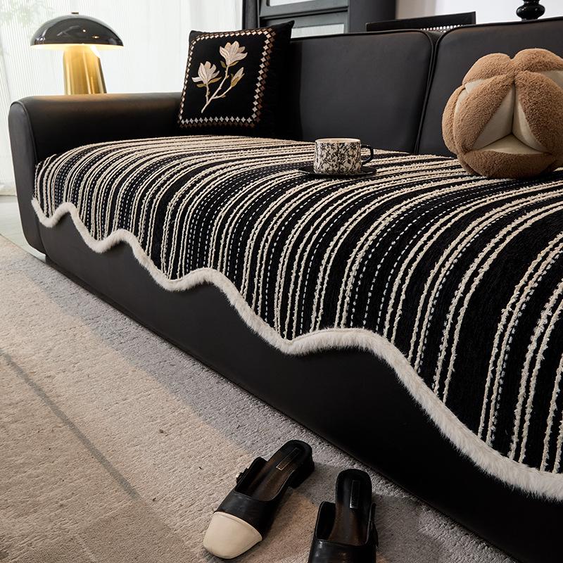 Special-Shaped Sofa Cushion Plush Autumn And Winter Thickened Leather Sofa Special Seat Cushion Fixed Non-Slip  New Sofa Cover