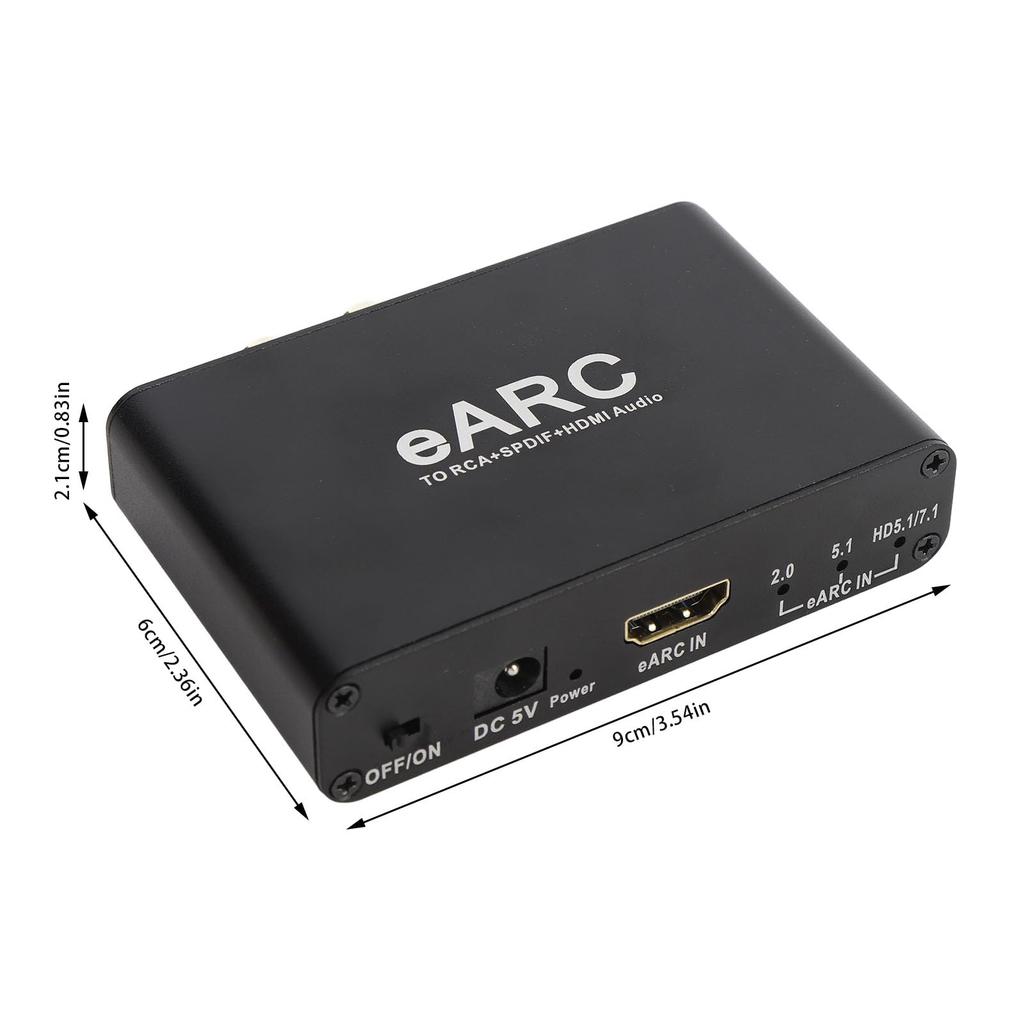 HDMI Audio Extractor, EARC Arc Sound Extractor 3.5mm Output HD Multimedia Arc Adapter HDTV Speaker Amplifier, Stereo Audio Breakout