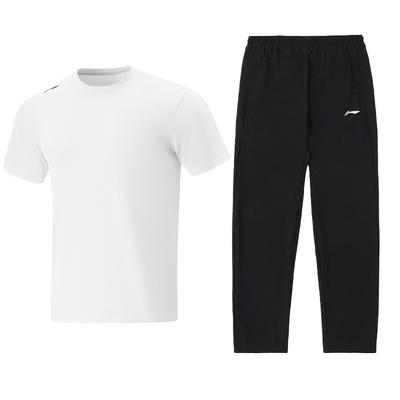 Quick-Dry Round Neck Pullover Breathable Simple Fitness Comfortable Casual Sports Suit Men Suit ATSV597-1+AYKU703-1