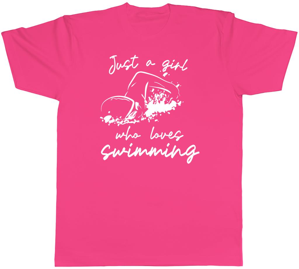 Girl who loves Swimming Mens TShirt Swim Swimmer Tee Gift