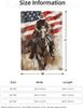 Cowboy Horse American Flag Blanket 50X60 In, Flannel Throw Blankets for Travel Camping Sofa Living Room Decor, Lightweight Cozy