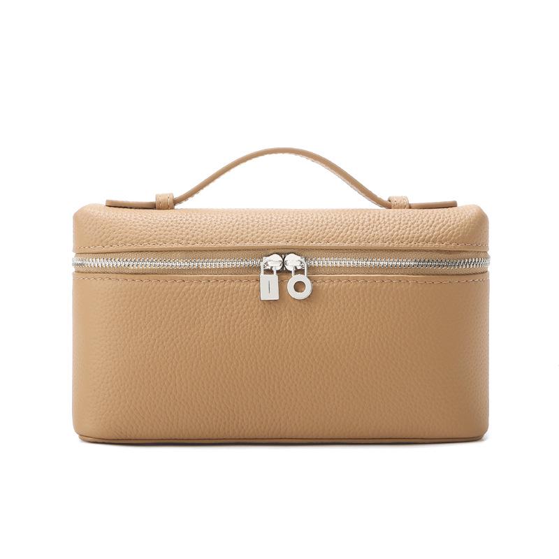 Sac Boîte à Lunch en Cuir de Vachette Pleine Fleur pour Femme, Nouveau Style 2025, Sac Blanc Porté Main/Bandoulière pour Téléphone