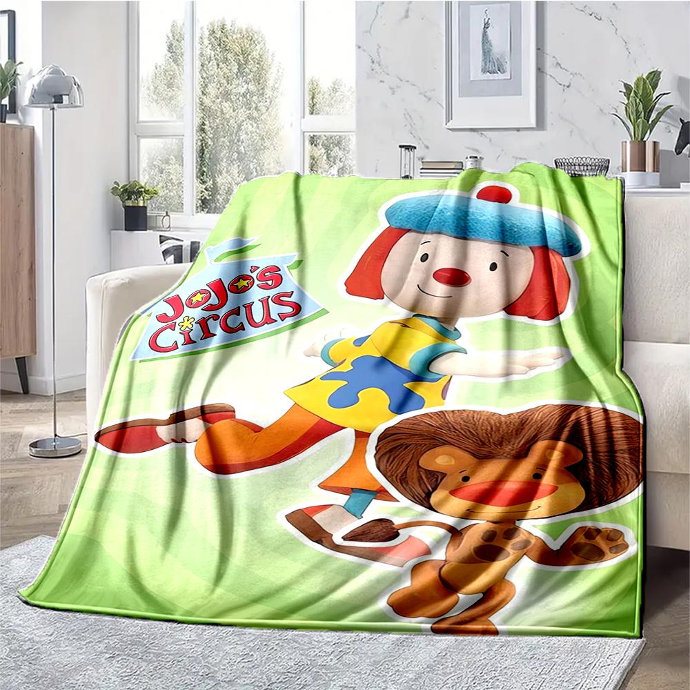 JoJo's Circus Theme Printed Blanket - Perfect for Couch, Bed, Travel & Outdoor Use | Machine Washable, Cozy & Durable.
