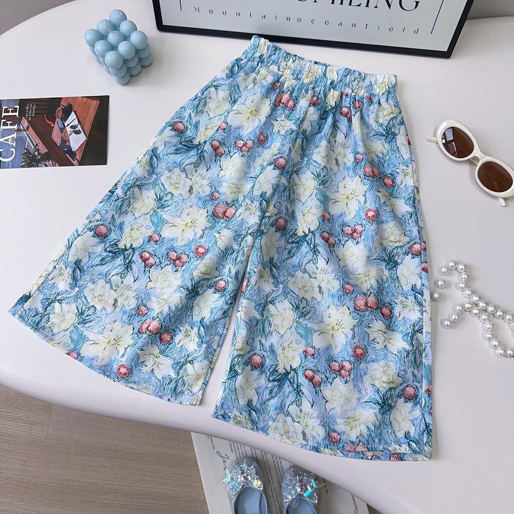 Girls' Chinese Style Tang Suit Summer Two-Piece Set: Fashionable Vest and Pants (AXB612)