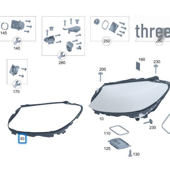 Suitable Headlight Sealing Strip for Benz C-Class W205 (2058260900, 2058261000)