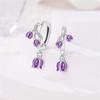 New 925 Silver Bee Butterfly Pink Lily Lotus Earrings for Women Cherry Apple Strawberry Ear Studs Elegant Party Jewelry