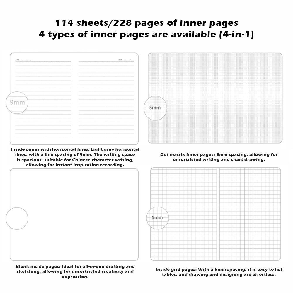 Stickerei Schmetterling Junk Journal 4-in-1 Innenseiten Notizblock Einfacher Planer Büro