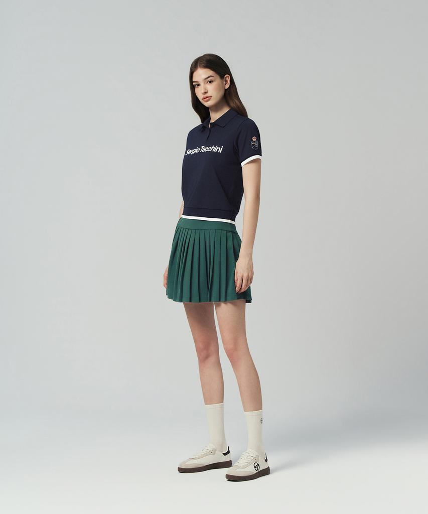 SERGIO TACCHINI W Mc Scratch Staff Pleated Skirt (D.Green)
