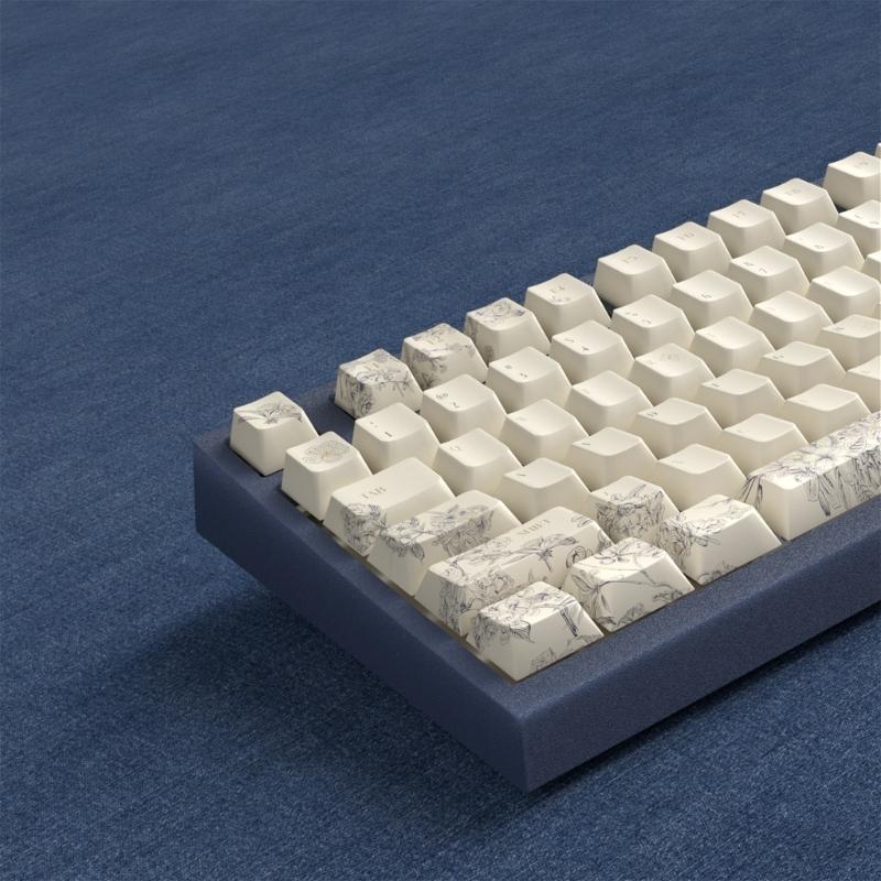 French Embroidery Theme PBT Keycaps DyeSub Keycap Set for Mechanical Keyboard Switches 7u 2.25u 2.75u Spacebar