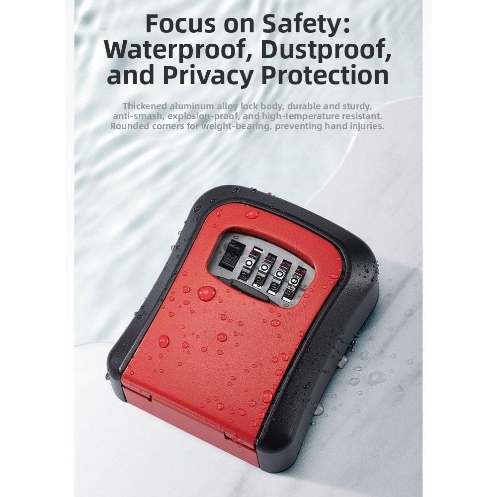 Wall Mounted Key Lock Box Sturdy Combination Lock Box Key Safe Storage  Construction Site