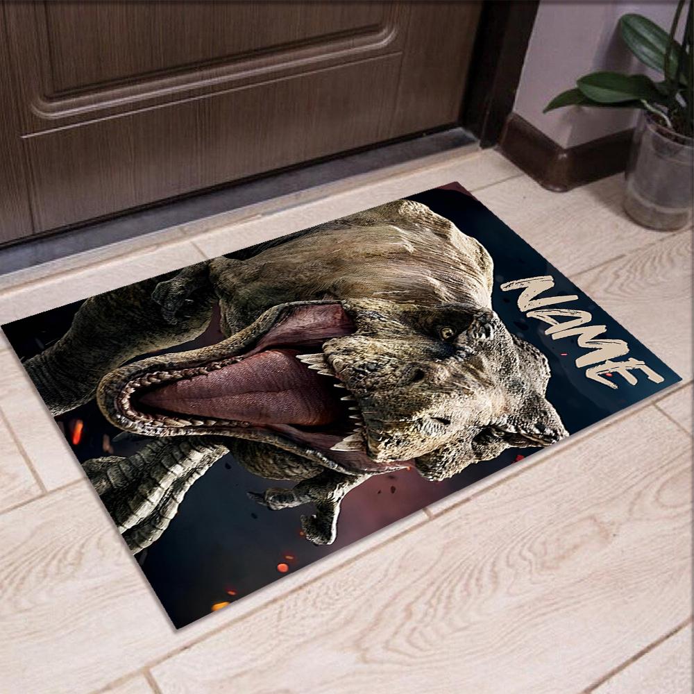 Custom Name Dinosaur Printed Carpet,Rug for Office Chair Living Room Bedroom Kitchen Room Decor Gifts.
