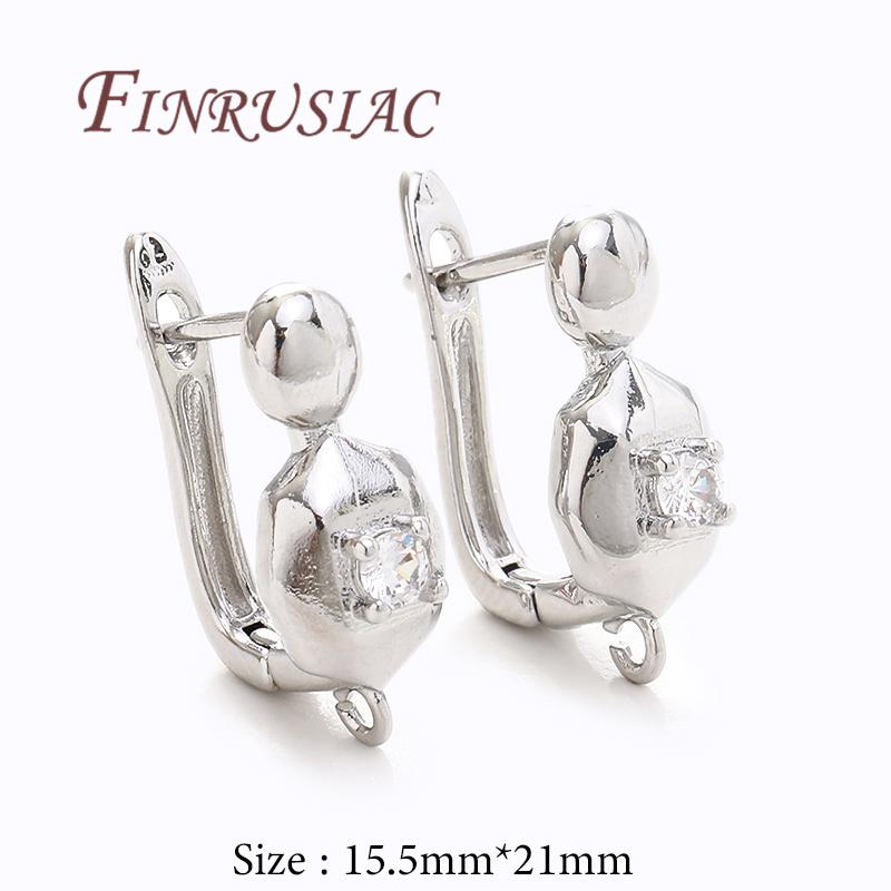 1-2Pairs/Lot Fasteners For Earrings Wholesale 18K Real Gold Plated Hooks For Earring,DIY Women's Earrings Accessories,Earwires
