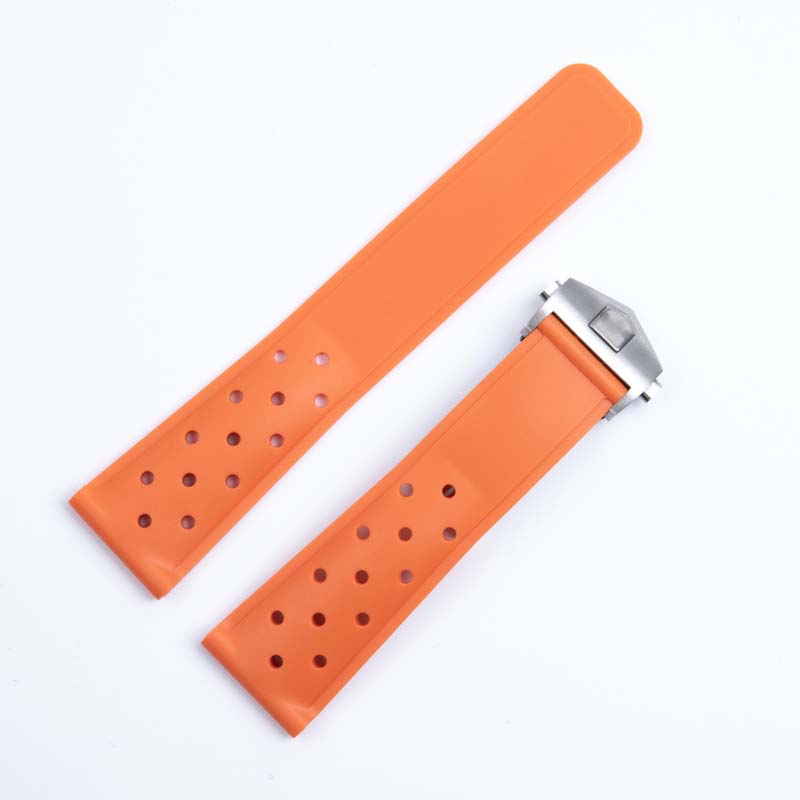 22mm Breathable Silicone Watchband for TAG Heuer F1 CAZ201 WAZ2113 CAZ1010 Watch Strap Soft Rubber Bracelet and Folding Buckle