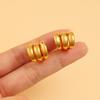Korean Style Stainless Steel C-Shaped Earrings: Simple, High-End Wide Surface Studs for Women