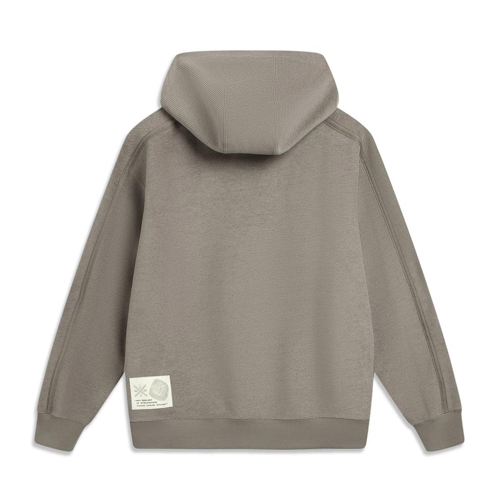 Li Ning Wade Series Letter Hooded Soft Versatile Breathable Loose Sweatshirt Men Sweatshirt AWDV729-4