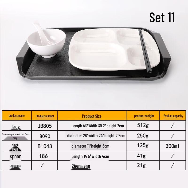 Qianxing Melamine Divided Fast Food Dinnerware Set