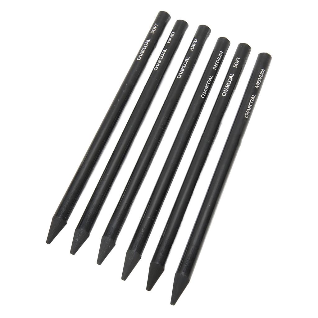 6pcs Charcoal Pencils Set Easy To Color Prevent Breakage Drawing Pencils for Sketching Drawing