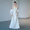 Fishtail Light Wedding Dress 1011 New Bridal Simple French Satin Tube Top Going Out Yarsene Trailing Welcome Dress