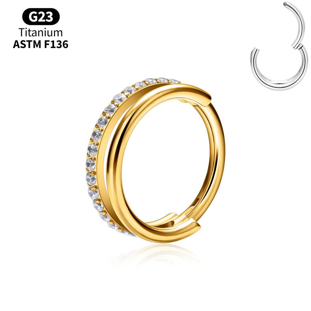 Titan-Hoop-Clicker-Set Helix Tragus Septum Conch Vertikal Anatomie Stack Nase Lippenring Scharnier Segment Piercing Körperschmuck