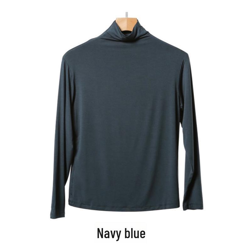 Women's Black Half-High Collar Long-Sleeve Shirt - Korean Style, 2025 Spring/Autumn