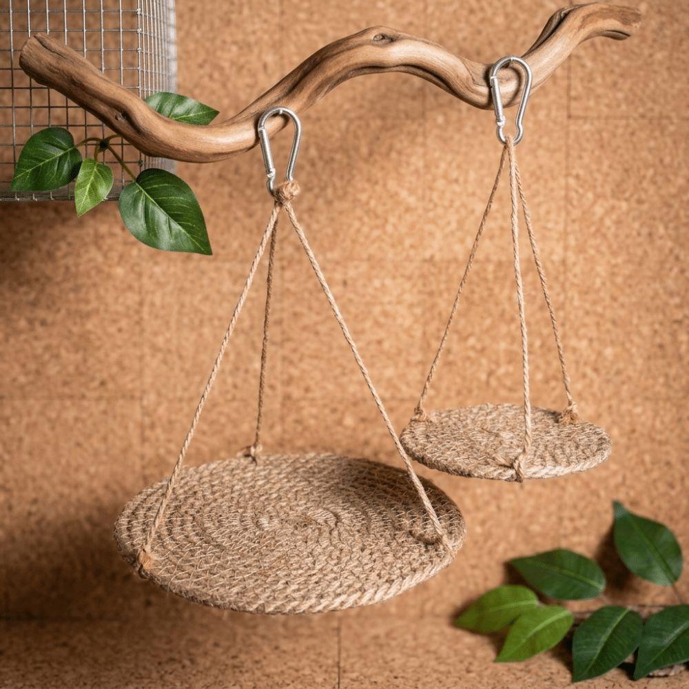 Hanging Design Reptile Hammock Natural Woven Bearded Dragon Lounger Terrarium Decor  For Reptiles