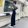 Women's Spring New High Waisted Slimming Fashion Everything Straight Leg Denim Wide Leg Pants