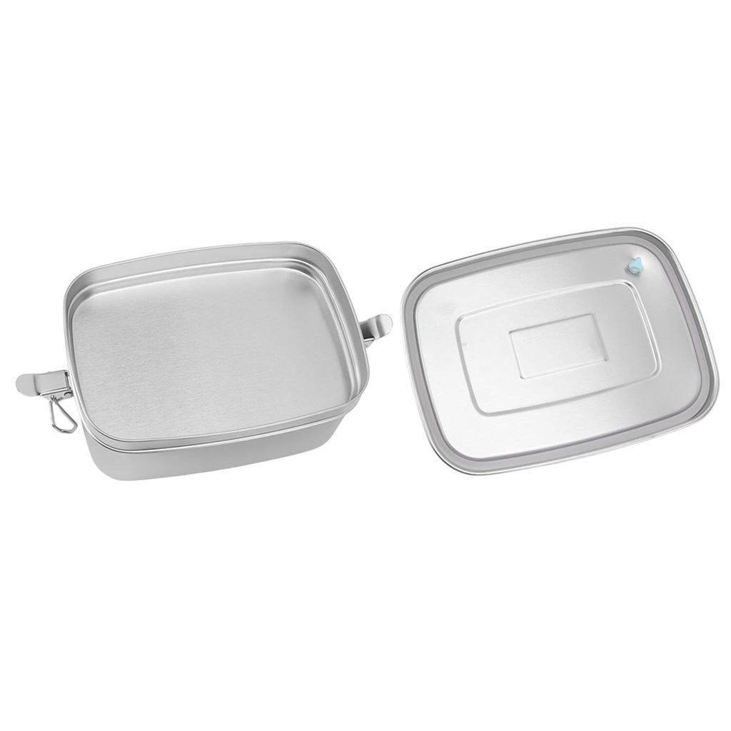 Double Layer Stainless Steel Lunch Box Portable 1.5L Bento Box for Student Office Workers Canteen Picnic Camping