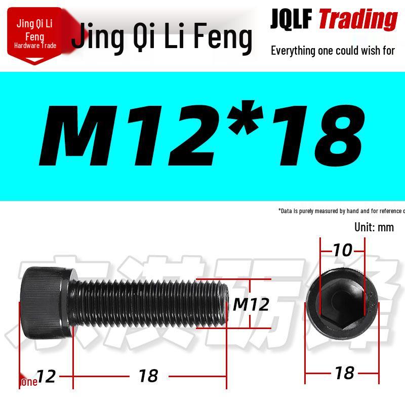 Grade 12.9 Full Thread Hex Socket Head Cap Screws - M3-M14 Black Cylindrical Bolts for Maker Accessories