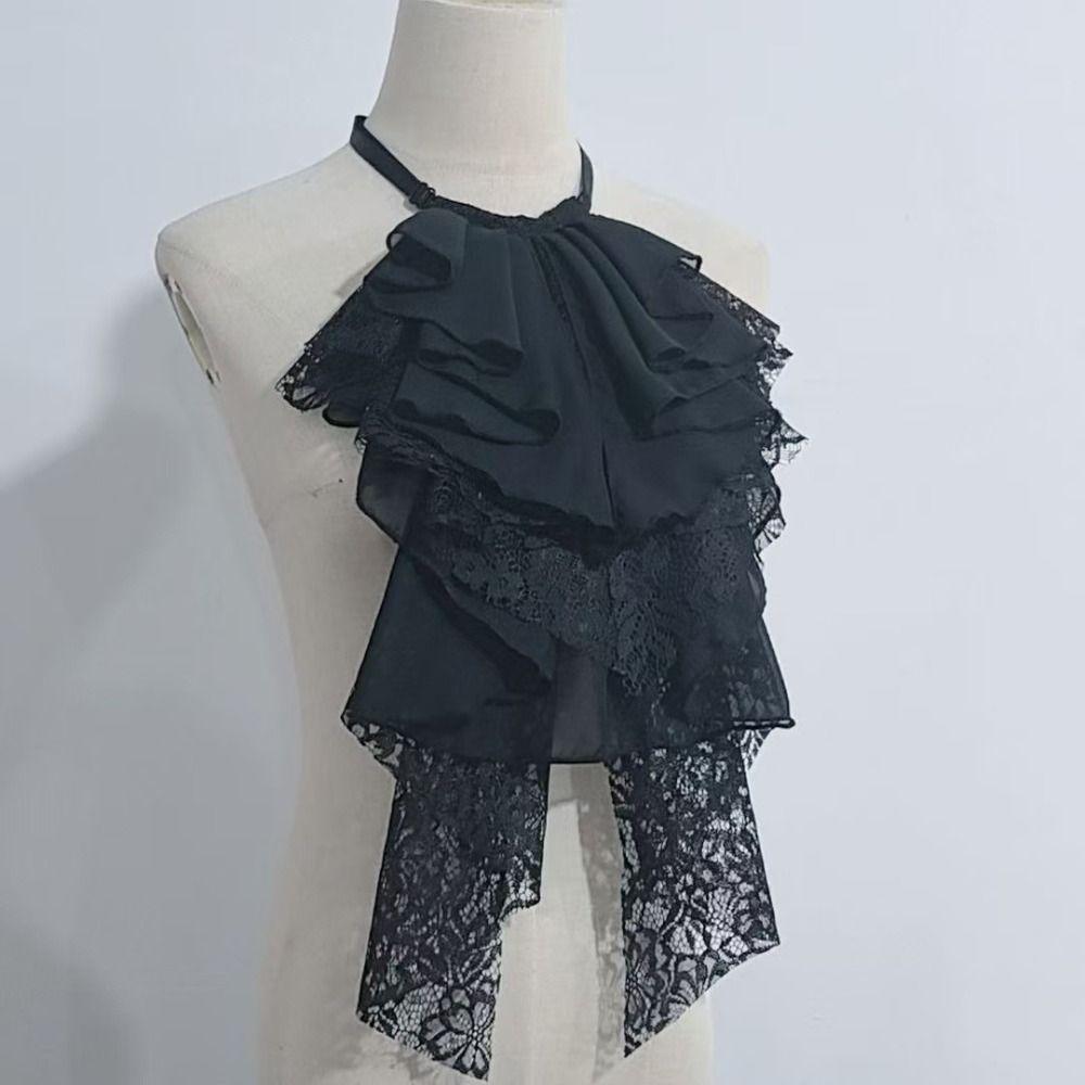 Elegant Layered Lace False Collar Adjustable Decorative Lace Neckline Fake Lace Collar  Gift