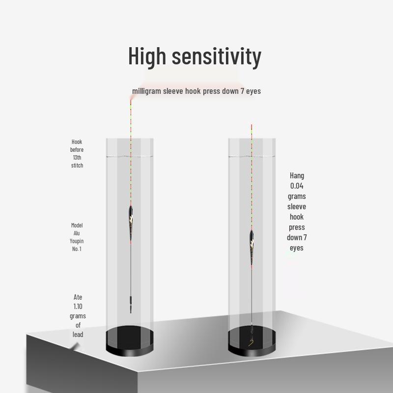 Enhanced High-Sensitivity Crucian Carp Float: Wind & Wave Resistant with Eye-Catching Tail.