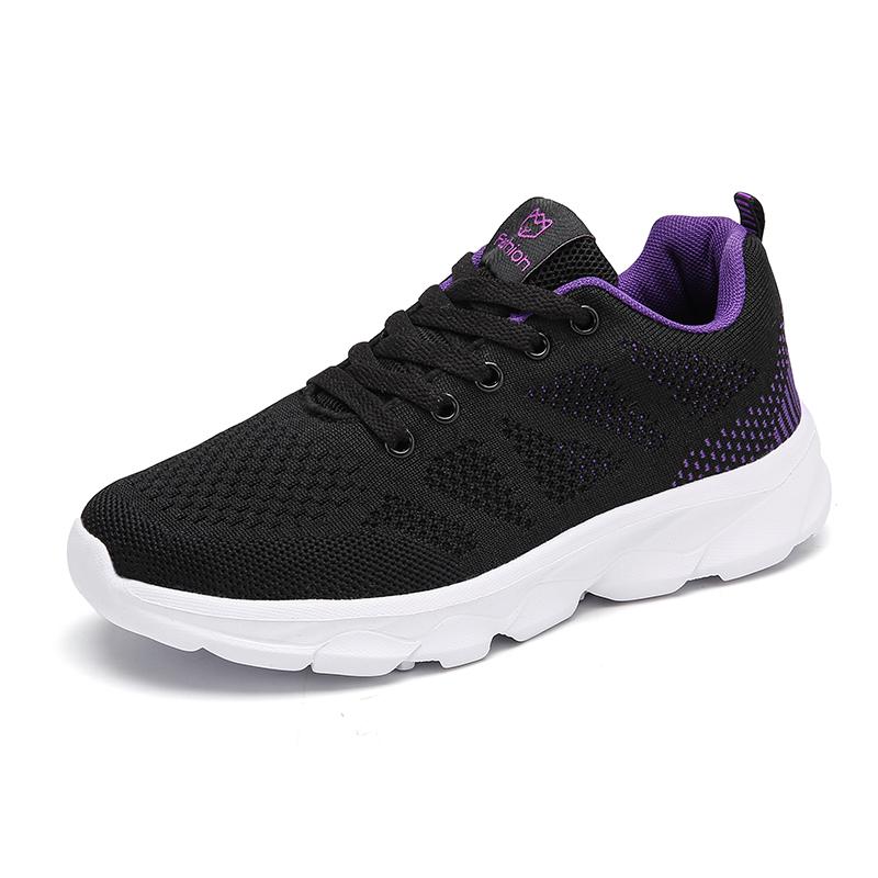 35-42 Spring/autumn Women's Flying Woven Breathable Super Light Stuffed Sports Shoes Large Size Ultra -light Stool Women's Sports Shoes