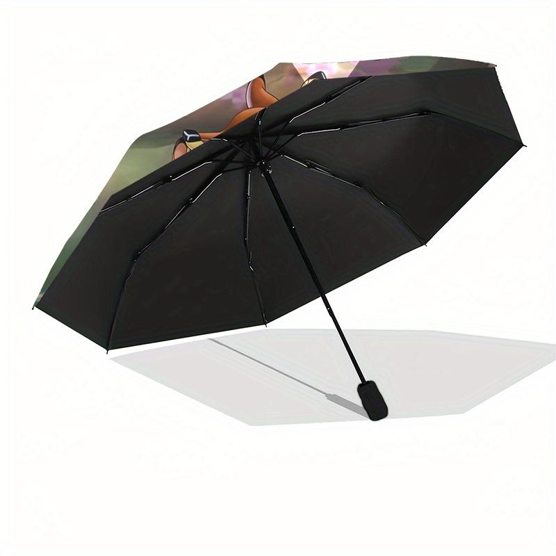 Bambi, Thumper Automatic Opening and Closing Umbrella - 8 Ribs Portable Folding Umbrella with Plastic Handle, Suitable for Leisure and Hallo