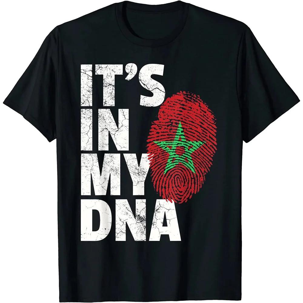 T Shirts Fashion Crew Neck Men ShortSleeve Morocco Soccers Flag Shirt Moroccan Flag Jersey Flag Footballer Tee Shirts S4XL