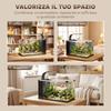 24L Tempered Glass Home Aquarium with Integrated Filter and LED Light, 45x25x25.5 cm, Black