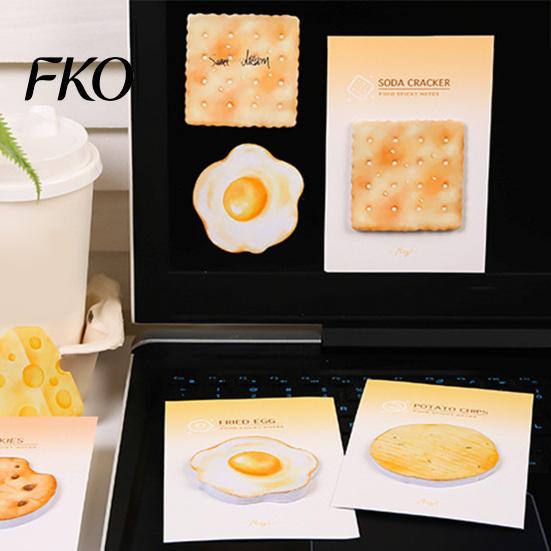 Clear Print Stick Notes Note Pads, Funny Toast Bread Cookie Cheese Design Cute Notepad, 30 Unique Sheets/Pad Self Memo Pad for Home Office Notebook